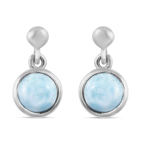 Larimar Ohrh Nger Silber Platin Berzug Ca Ct Shoplc