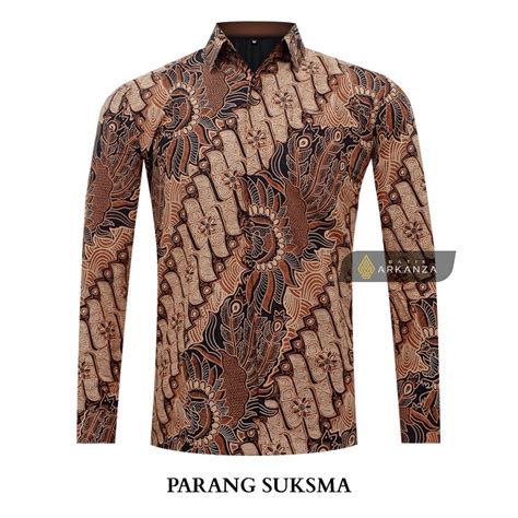 Jual BATIK ARKANZA Motif PARANG SUKSMA Hem Atasan Kemeja Baju Batik