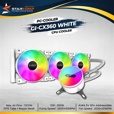 Jual PCCOOLER GI CX360 ARGB Liquid CPU Cooler White Edition PC COOLER