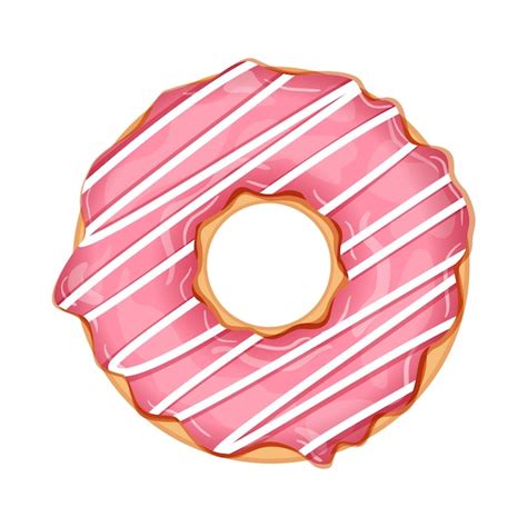 Delicioso Donut Con Glaseado Rosa Y Chocolate Blanco Aislado En Un