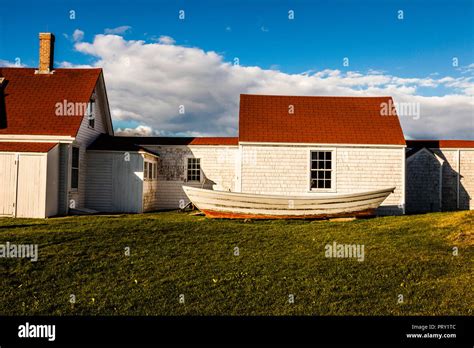 Monhegan Island Lighthouse and Quarters and The Monhegan Museum Monhegan Island, Maine, USA ...