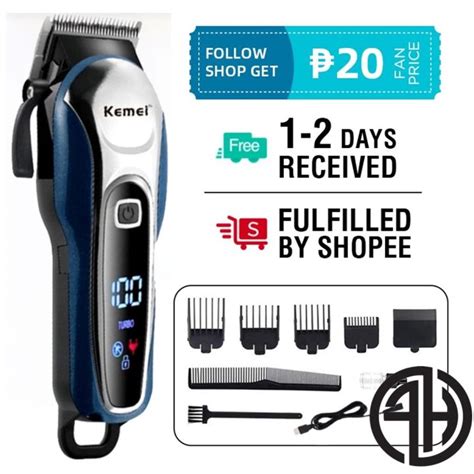 Kemei Razor Hair Cut Original Cordless Rechargeable Clipper Lcd Monitor