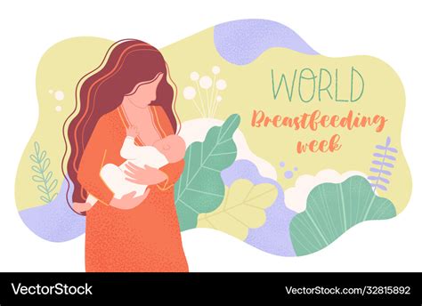 Poster Design For World Breastfeeding Week Vector Image