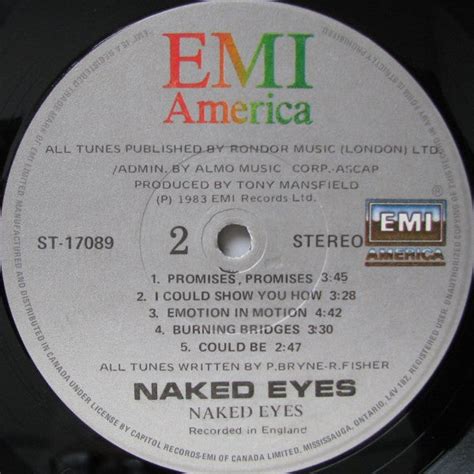 Naked Eyes Naked Eyes 1983 Vinyl Pursuit Inc