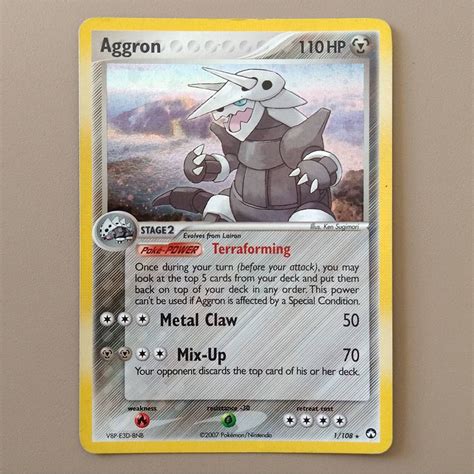 Carta Antiga Pokemon Aggron Holo Rare Ex Power Keepers Original