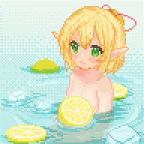 Jinmao Hei Qiu Mizuhashi Parsee Touhou Commentary Request Girl Bathing Blonde Hair Blush