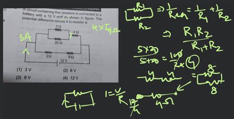 A Circuit Containing Five Resistors Is Connected To A Battery With A 12 V