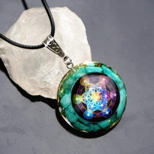 Powerful Orgonite Necklace With Amazonite Orgone Pyramids