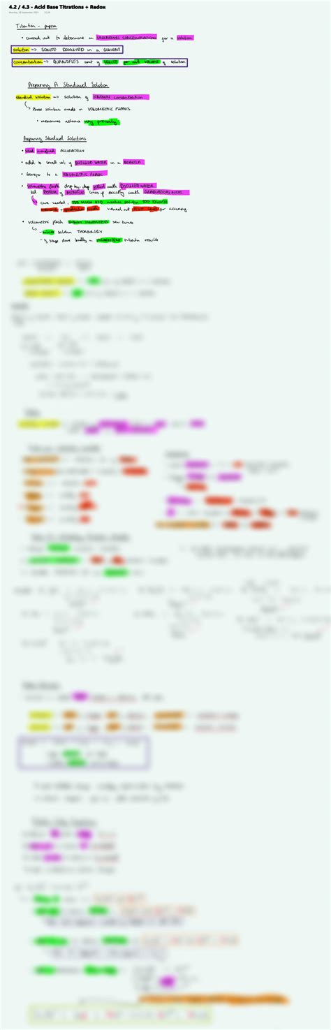 SOLUTION Acid Base Titrations Redox For A Level Studypool