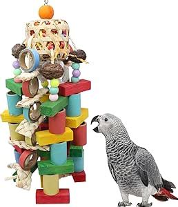 Mqupin Parrot Bird Toy Bird Chewing Hanging Toy Set Parrot Cage Toy