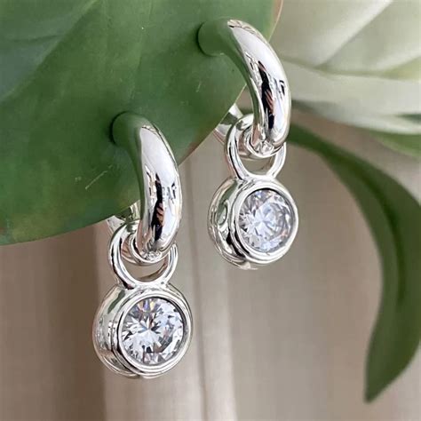 Sterling Silver Bulky Cubic Zirconia Pretty Women Earrings Vdm Jewellery