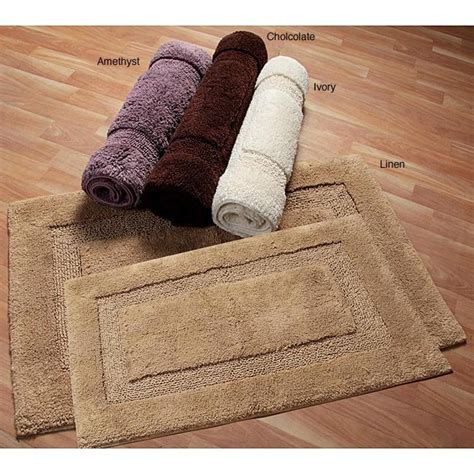 Nuevo Collection Cotton Non Skid Latex Backing 2 Piece Bath Rug Set