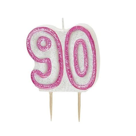 Pink Glitz Number 90 Candle 90th Birthday Cake Candles | Candles | Love ...