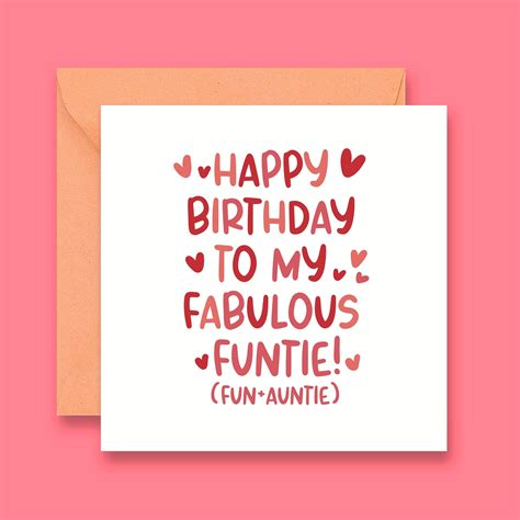 FUNTIE Birthday Card Aunt Birthday Card Auntie Birthday Card From