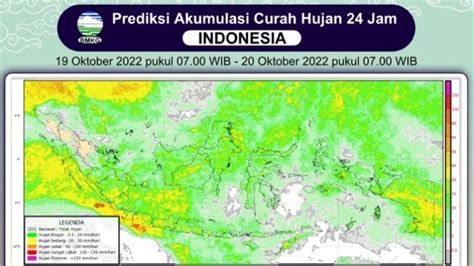 Prakiraan Hujan Wilayah Indonesia Rabu Oktober Bmkg Jakarta