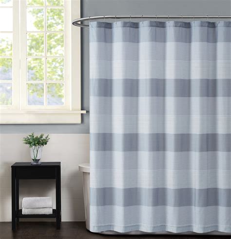 Truly Soft Grey Multi Stripe 72 Square Shower Curtain