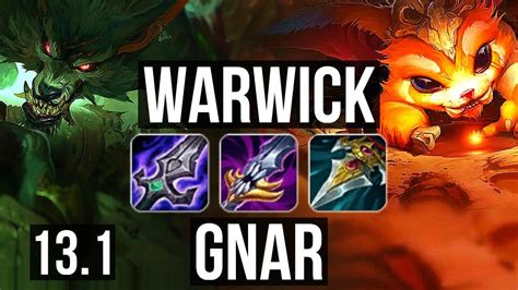 Warwick Vs Gnar Top Rank 3 Warwick 7 Solo Kills 800 Games Euw