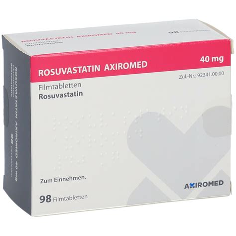 ROSUVASTATIN AXIROMED 40 Mg 98 St Mit Dem E Rezept Kaufen Shop Apotheke