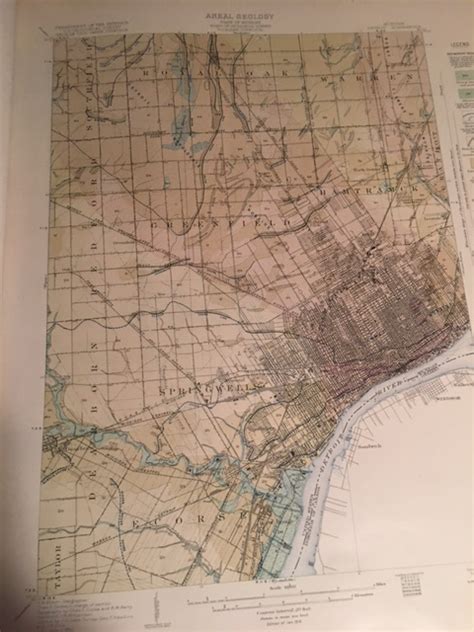 MAP Detroit Quadrangle Map Of Areal Geology 2 Maps From The