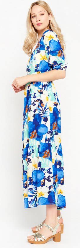 Lola Liza Maxi Jurk Met Bloemenprint Blue Maat Bol