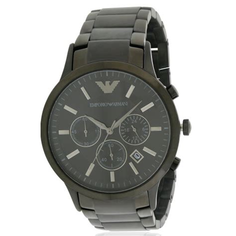 Emporio Armani Black Stainless Steel Chronograph Mens Watch AR2453 on OnBuy