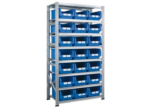 Etagère à bacs pour stockage 21 bacs plastique 28 litres Contact