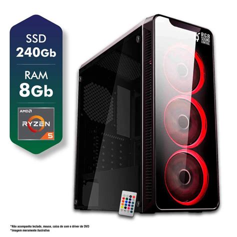 PC Gamer AMD Ryzen 5 3400G 8GB SSD 240GB Fonte 500W CertoX Stream 7101