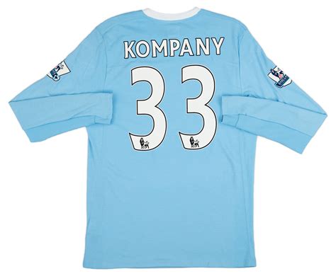 2009 10 Manchester City Home L S Shirt Kompany 33 M