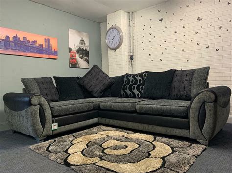 Beautiful Grey And Black Dfs Corner Sofa Delivery 🚚 Sofa Suite Couch