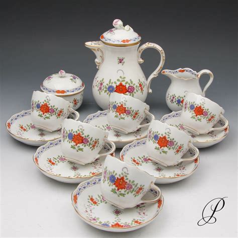 Mokkaservice Meissen Wahl Indische Blumenmalerei Porzellan Porcelain