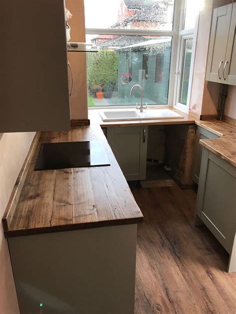 Reclaimed Scaffold Worktops Dove Furniture Kitchens York