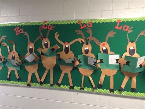 Reindeer Singing Christmas Carols Bulletin Board Christmas Classroom