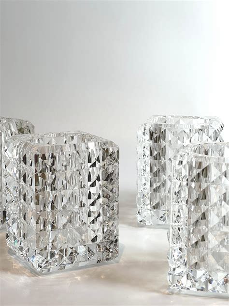 Modernist Style Clear Optical Glass Votive Candle Holders By Veritas Home For Sale At 1stdibs