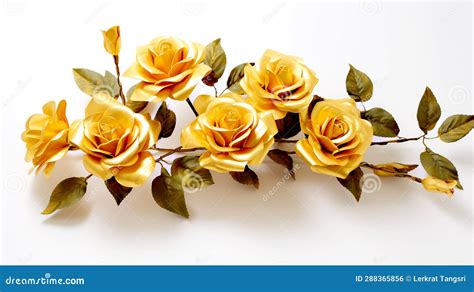 Golden Roses Vine Stock Illustration Illustration Of Pink 288365856