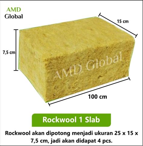 Rockwool Hidroponik 1 Slab 100 X 15 X 7 5 Cm Cultilene Grodan Media