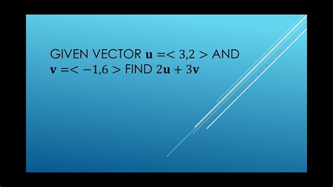 Precalculus How To Find 2u 3v Given Vectors U And V YouTube