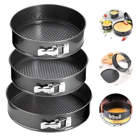 Set de 3 Moldes de Keke para Repostería Antiadherente Circular