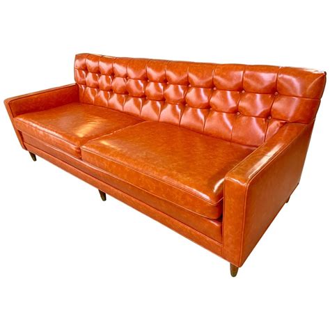 Mid Century Modern Orange Sofa | Baci Living Room