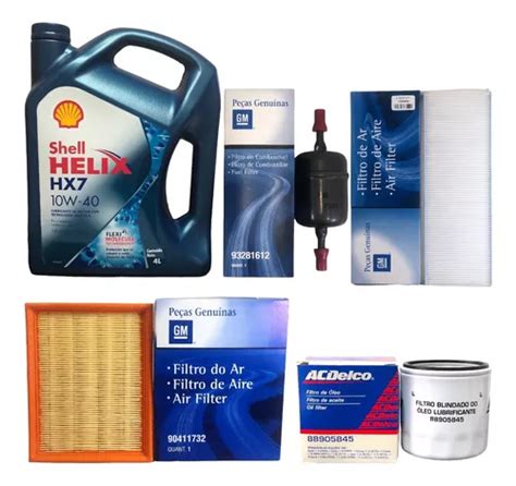 Kit 4 Filtros Chevrolet Agile Aceite 10w40 Shell