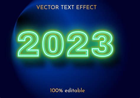 Efecto de texto editable año nuevo 2023 Vector Premium