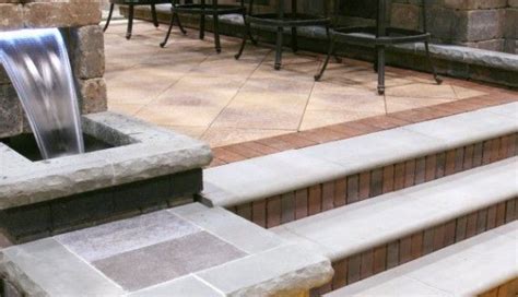 Unilock Patio And Water Feature With Ledgestone Coping By Unilock