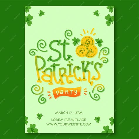 Free Vector Lettering St Patricks Day Poster Template