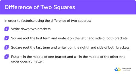 Difference Of Two Squares Gcse Maths Examples Questions Worksheet