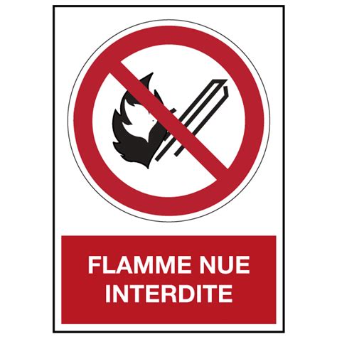 Panneau Flamme Nue Interdite ISO 7010 OZC Signalétique