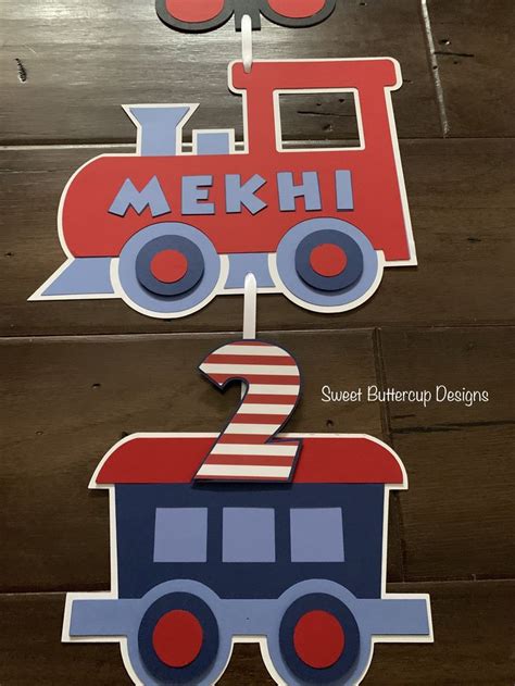 Train Birthday Party Door Banner Train Party Door Signtrain Etsy