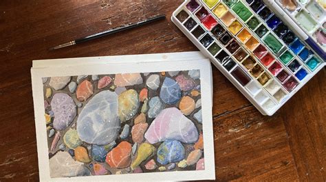 Watercolor River Pebbles Play With Color Mixing And Textures