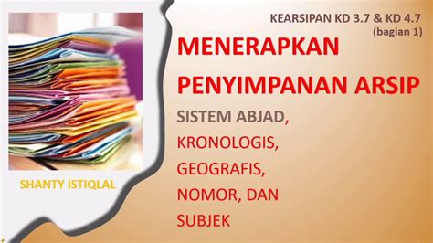 Kearsipan Kd Kd Menerapkan Penyimpanan Arsip Bagian