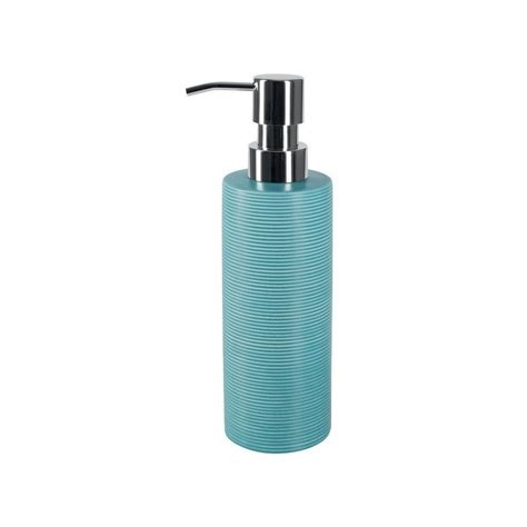 Distributeur de savon Céramique TUBE RIBBED Bleu Spirella Leroy Merlin