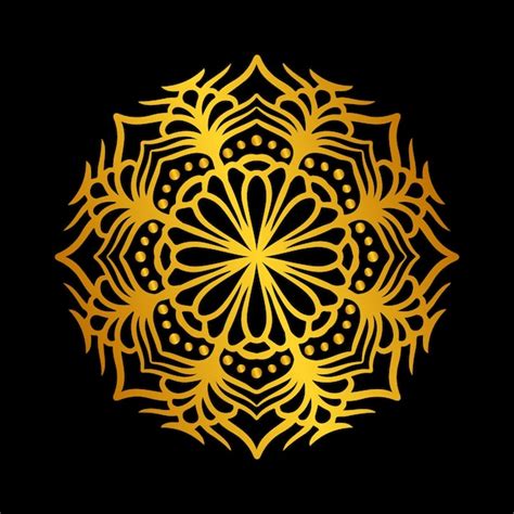 Mandala De Oro Sobre Un Fondo Negro Vector Premium