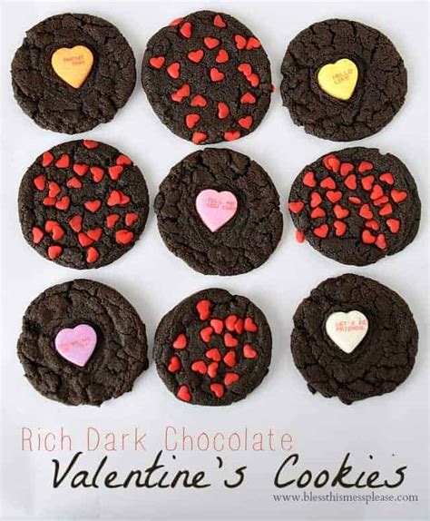 Rich Dark Chocolate Valentine's Cookies — Bless this Mess